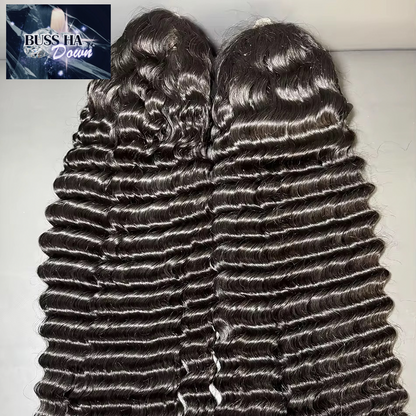 Natural Black 13x4 Lace Frontal Wig Glueless Human Hair Wigs 30 Inch Deep Wave 180% Density